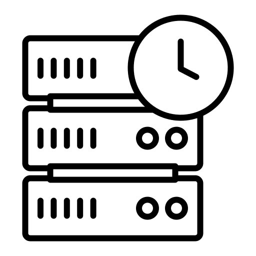 Server sign computing clock icon