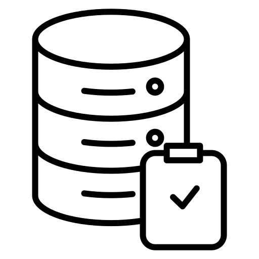 Database checklist sign database icon
