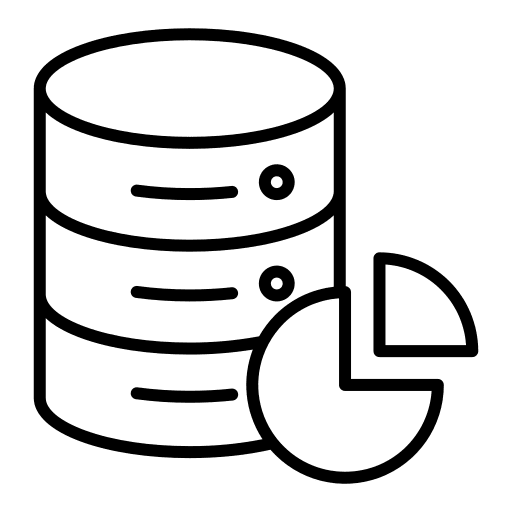 Database computing graphs pie chart icon