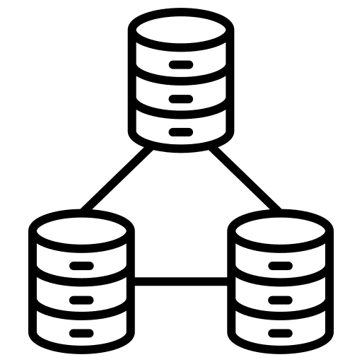 Database computing sign storage icon