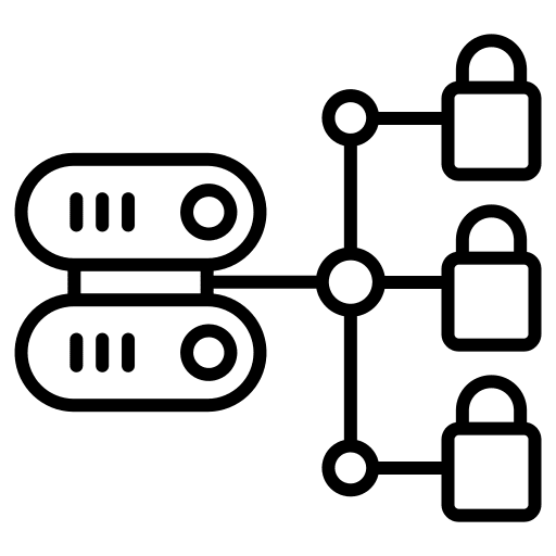 Database database padlock data icon