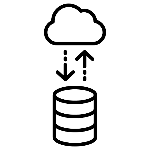 Database signs arrows sign icon