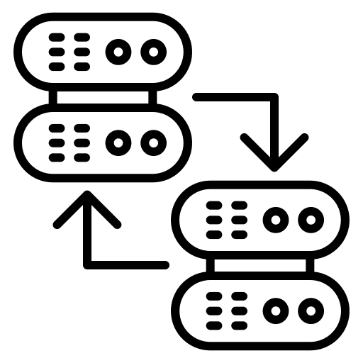 Database signs data storage icon