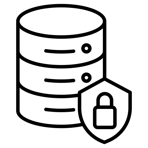 Database signs security computing icon