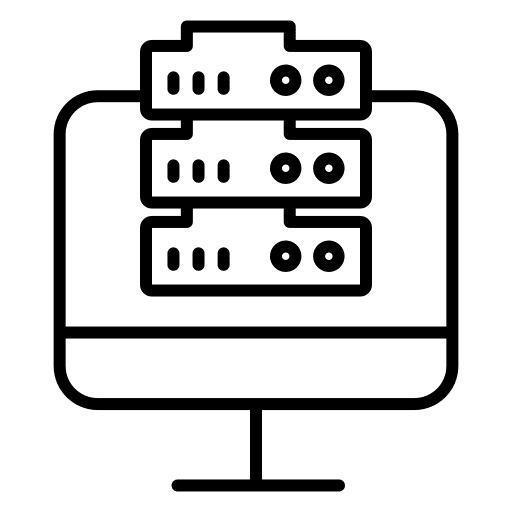 Computer monitor hosting server icon