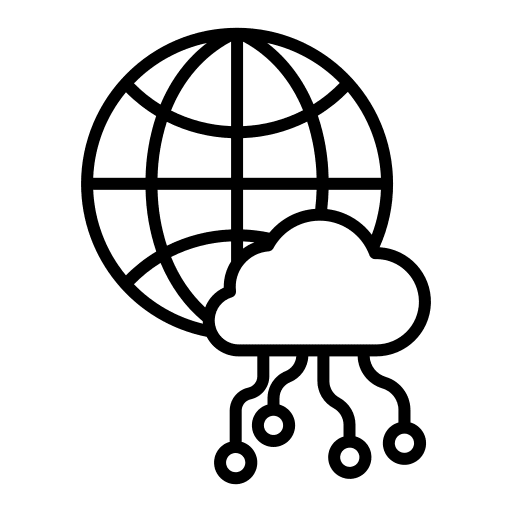 Global cloud computing cloud storage multimedia icon