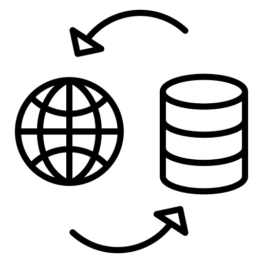 Refresh arrows interface globe grid icon