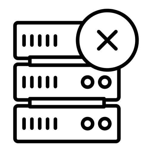 Server database close interface icon