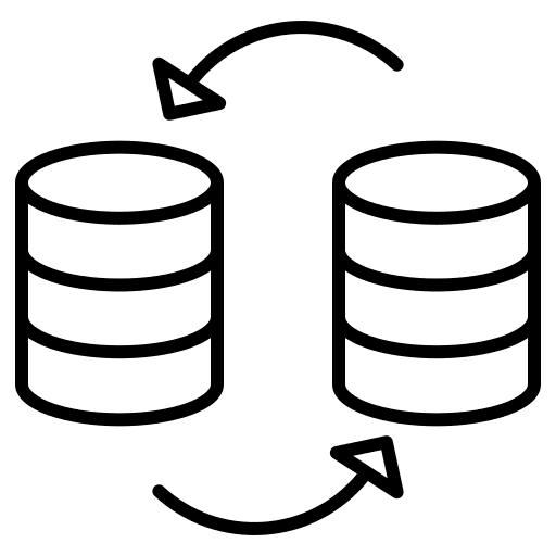 Server sign database arrows icon