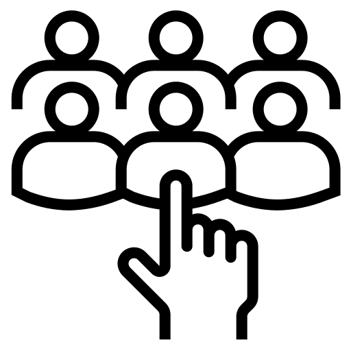 Choose hands and gestures human resources candidates icon