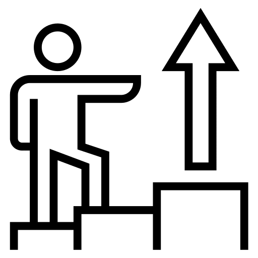 Goal achievement courage success icon