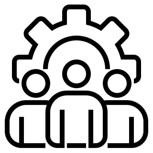 Management gear business operations staff icon
