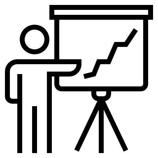 Presenter training work lecture icon