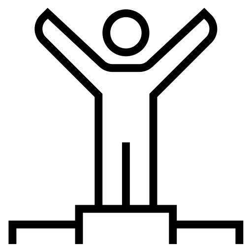 Winner triumph conquer man icon