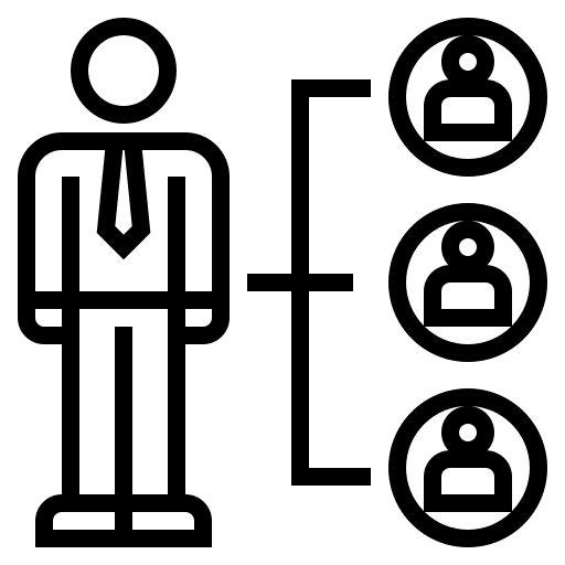 Manager worker role cogwheel icon