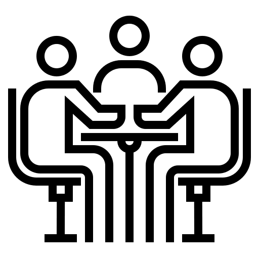 Meeting people meeting boss icon