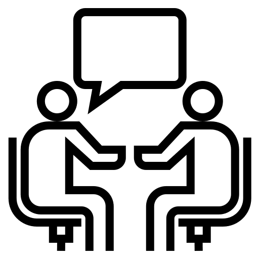 Meeting reunion people one on one icon