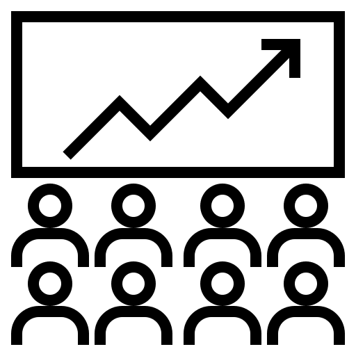Presentation business and finance class users icon