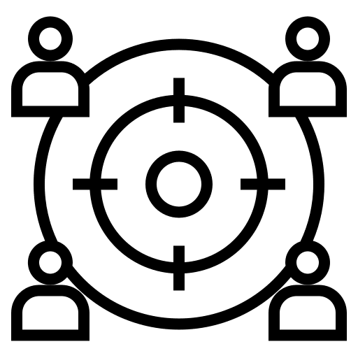 Target business and finance users people icon