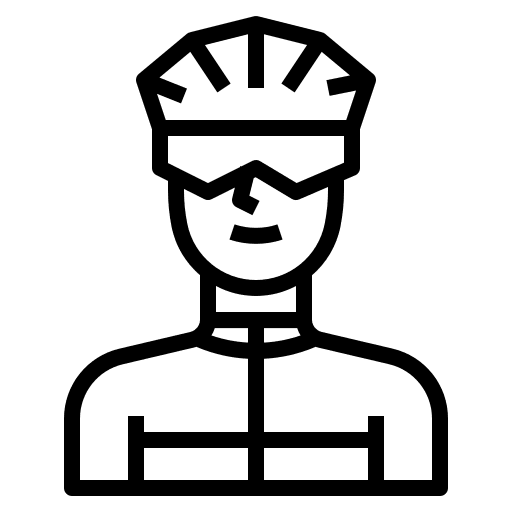 Cyclist user cycling sports and competition icon