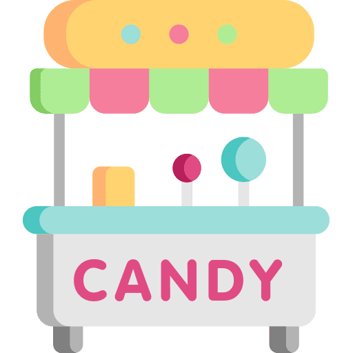 Candy shop food and restaurant stand candy shop icon