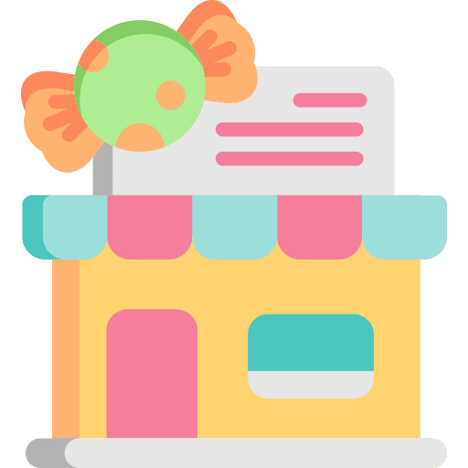 Candy shop food buildings candies icon