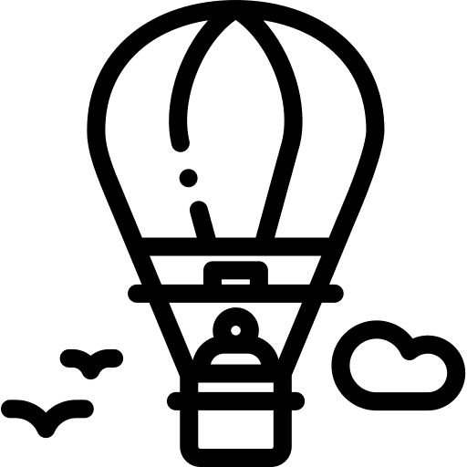 Hot air balloon trip transport air icon