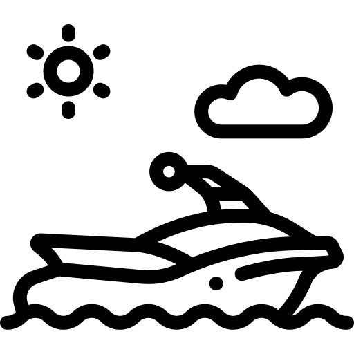 Jet ski sports and competition watercraft sea scooter icon