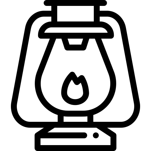 Oil lamp candle illumination camping icon