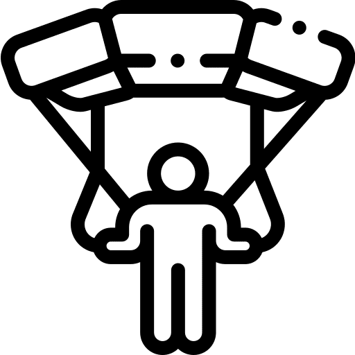 Parachute paragliding paraglider parachutist icon