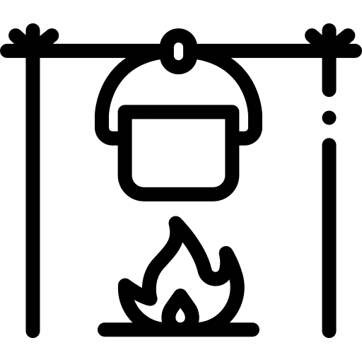 Cooking fire food and restaurant bonfire icon