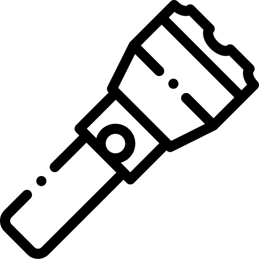 Flashlight torch illumination tools and utensils icon