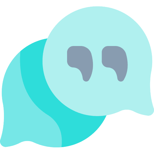 Quotation quotation chat bubble right quotation icon