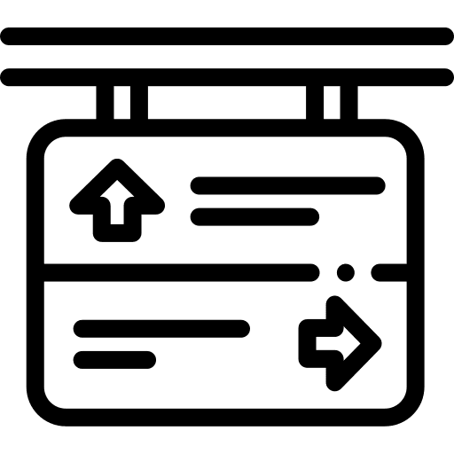 Roads directional signaling sign icon