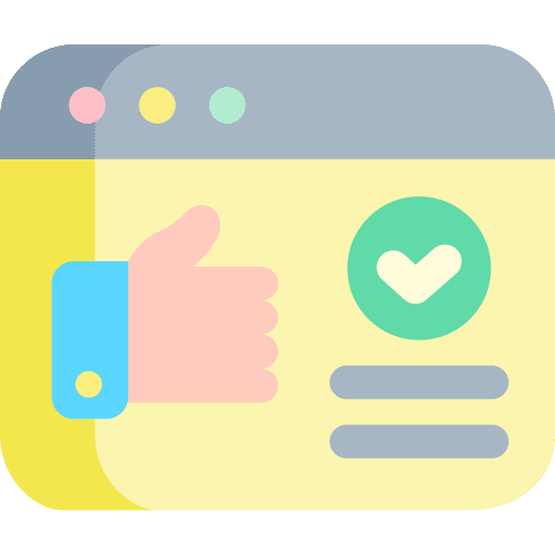 Checking thumb up check approve icon