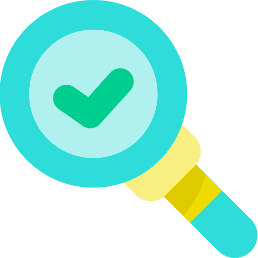 Loupe search zoom checked icon