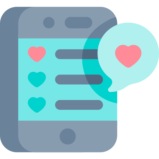 Likes list hearts smartphone icon