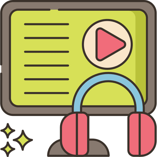 Blended learning education headphones music and multimedia icon