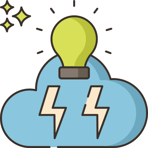 Brain brainstorm stormy marketing icon