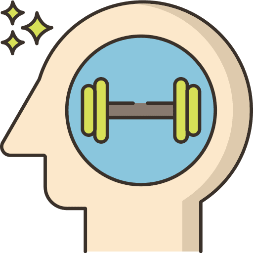 Brain dumbbell education brain icon