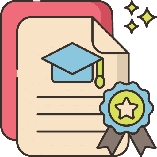 Certificate contract certificate files and folders icon