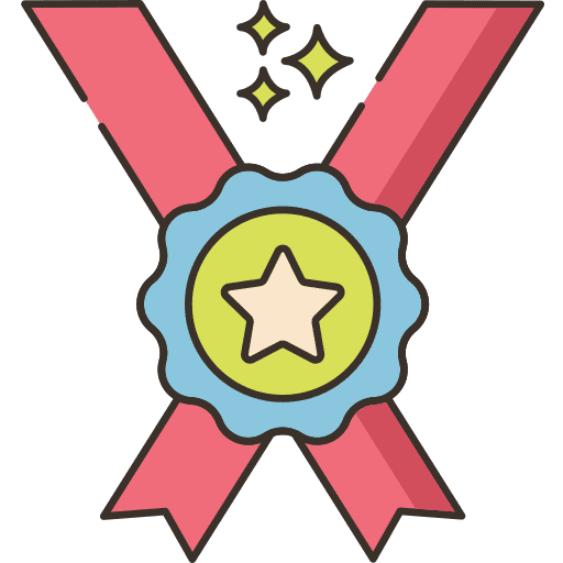 Successful trophy book award icon