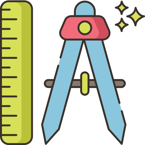 Compass geometry compass protractor icon