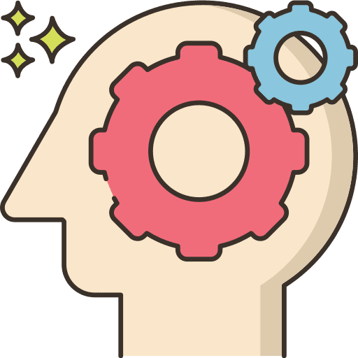 Brain cogwheel brain cog icon