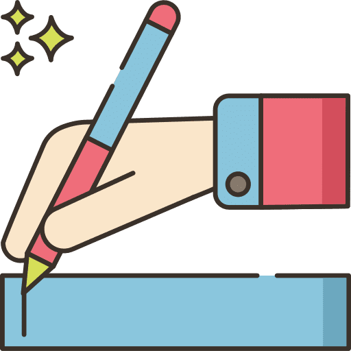 Specialization write hand education icon