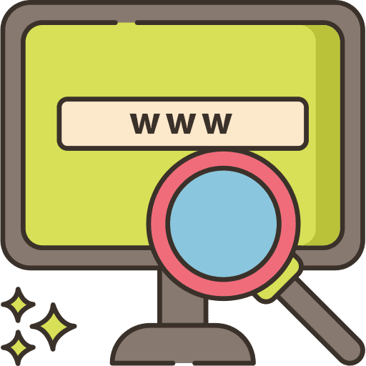 Research loupe zoom seo and web icon