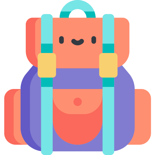 Backpack travel baggage bag icon
