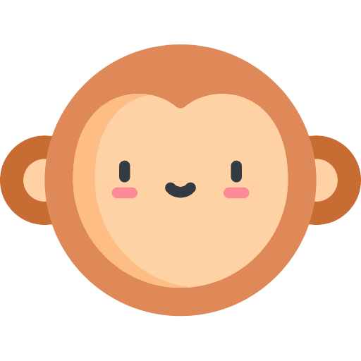 Monkey nature jungle animals icon