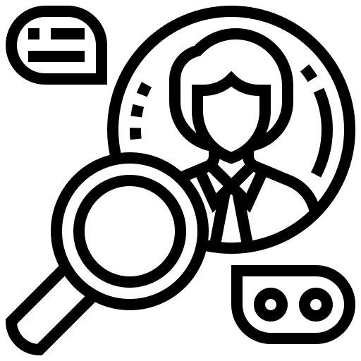 Search magnifier search businessman icon