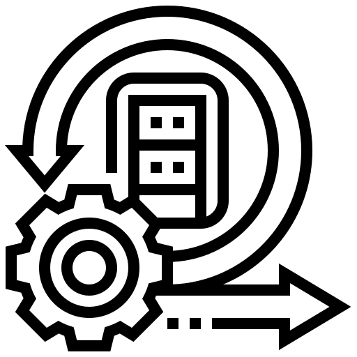 Software development design gear arrows icon